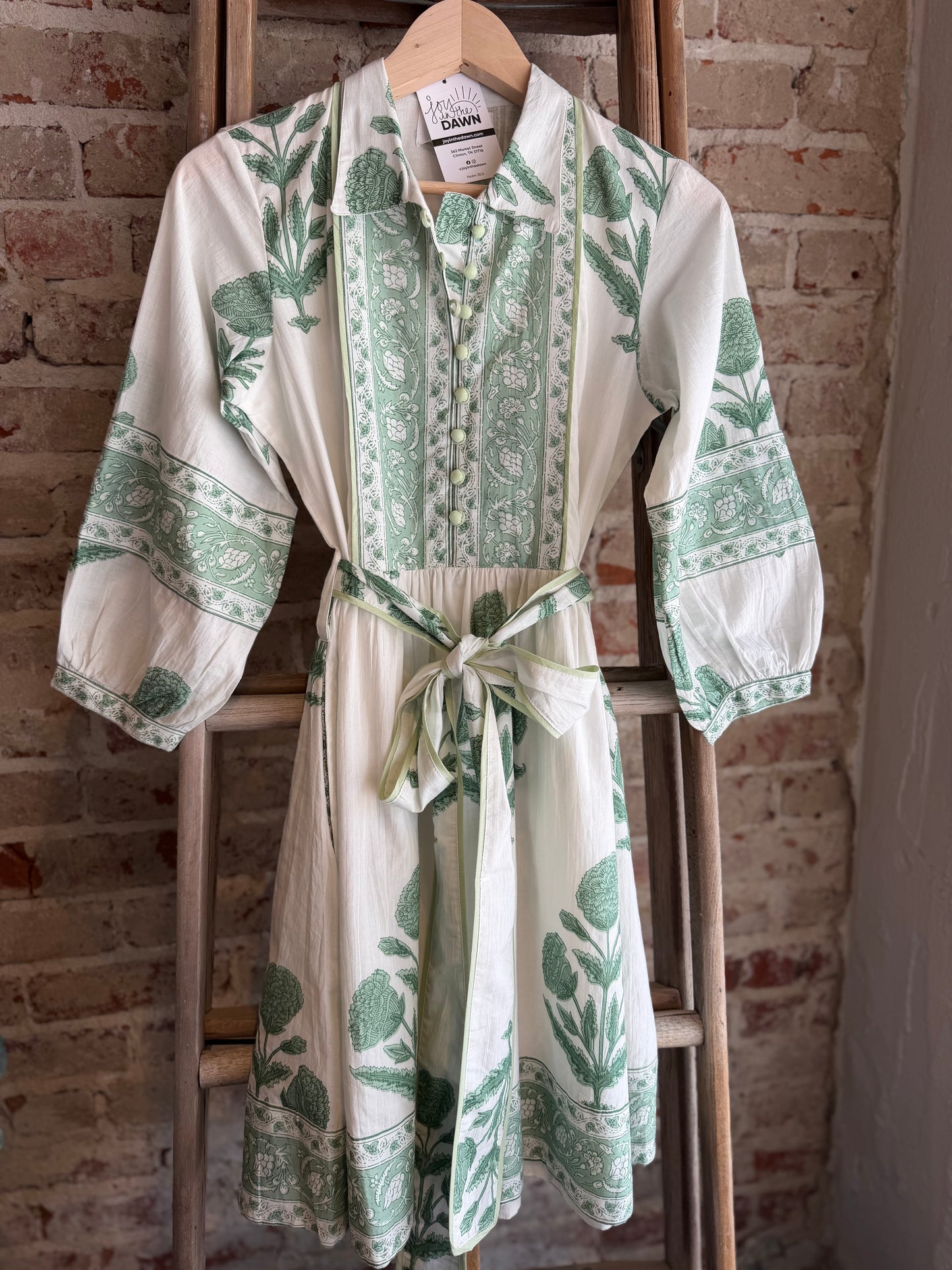 The Frieda Sage Dress- HandDyed/Printed