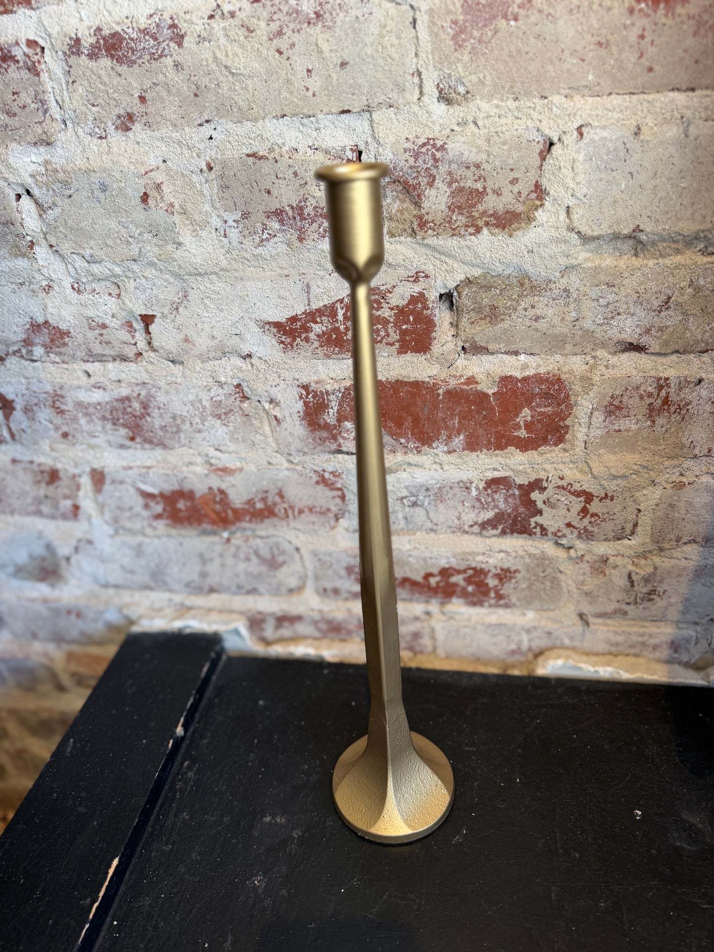 Gold Cast Iron Taper Candle Holder - Medium