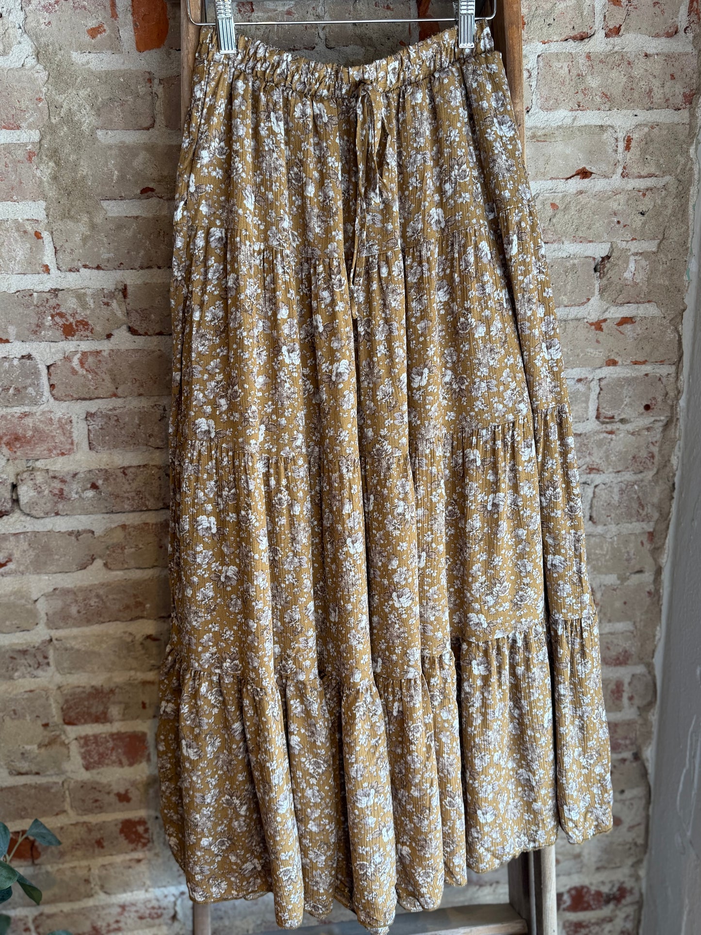 Floral Tiered Skirt w/ Pockets