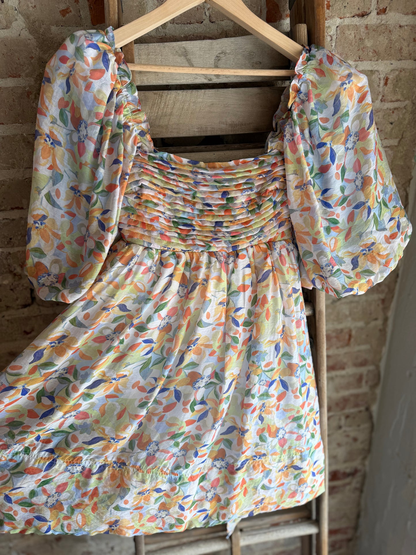 Floral Mini Dress w/ Bow