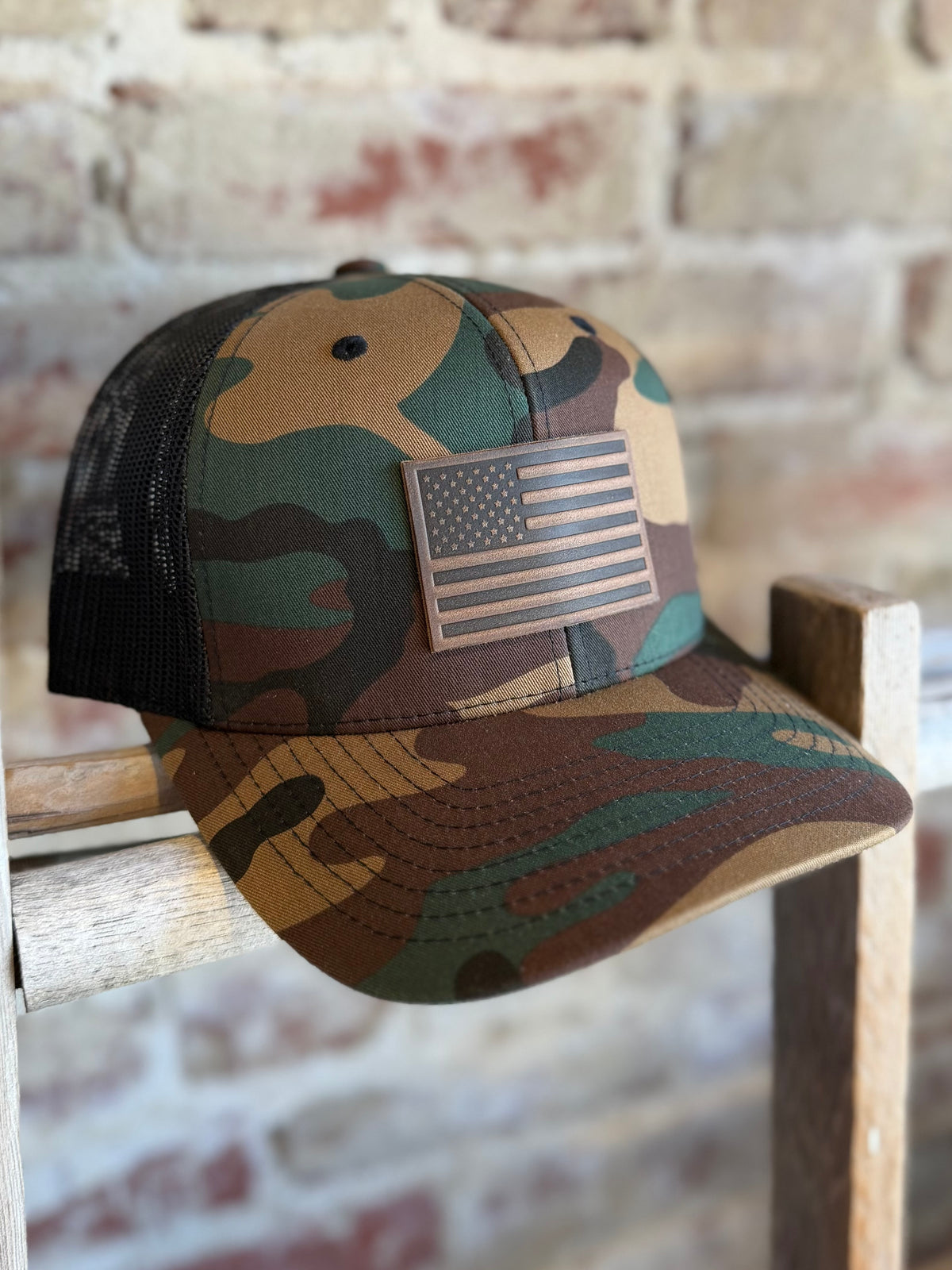 American Flag Hat- Camo