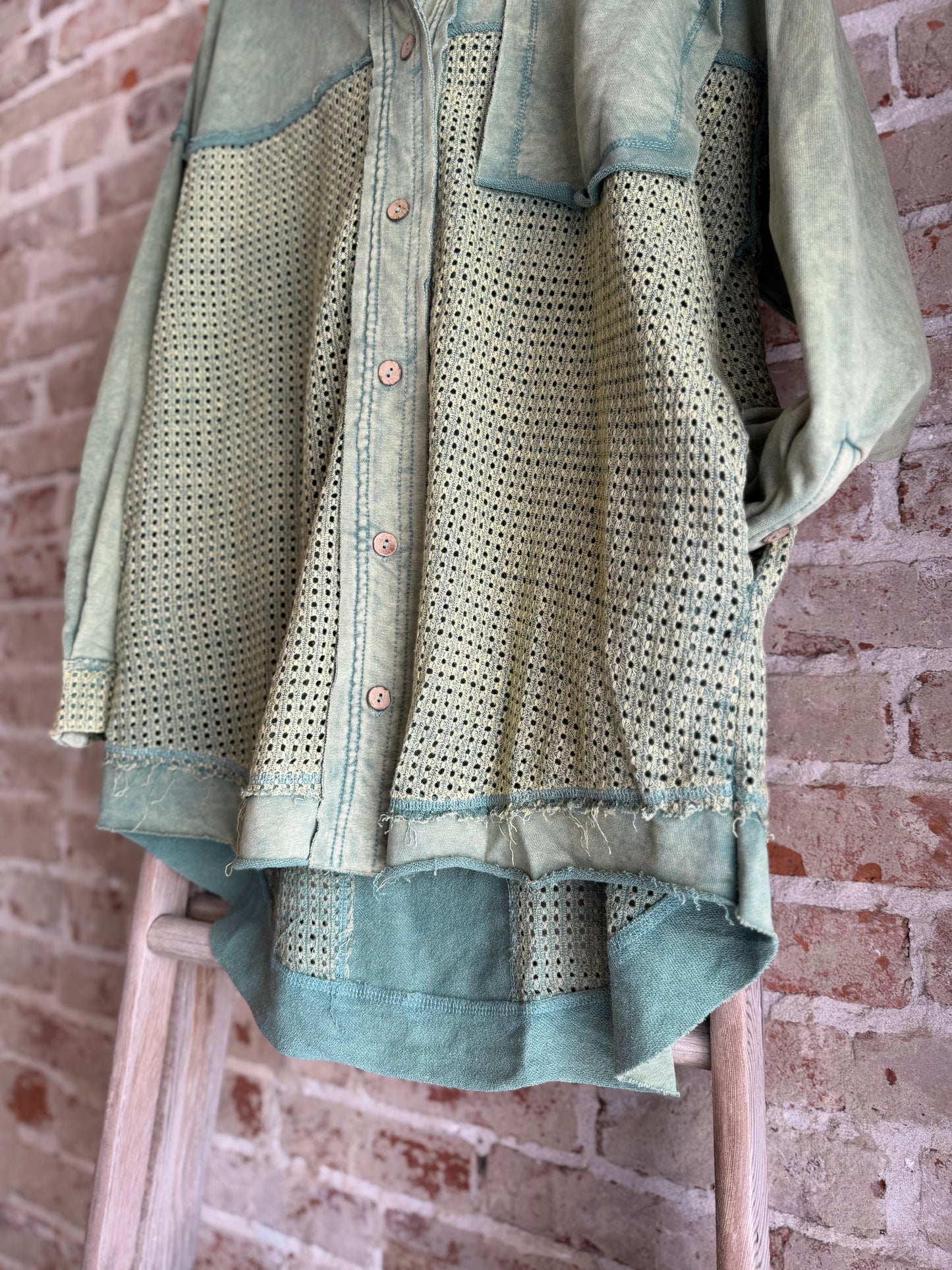 Eyelet Green Hoodie