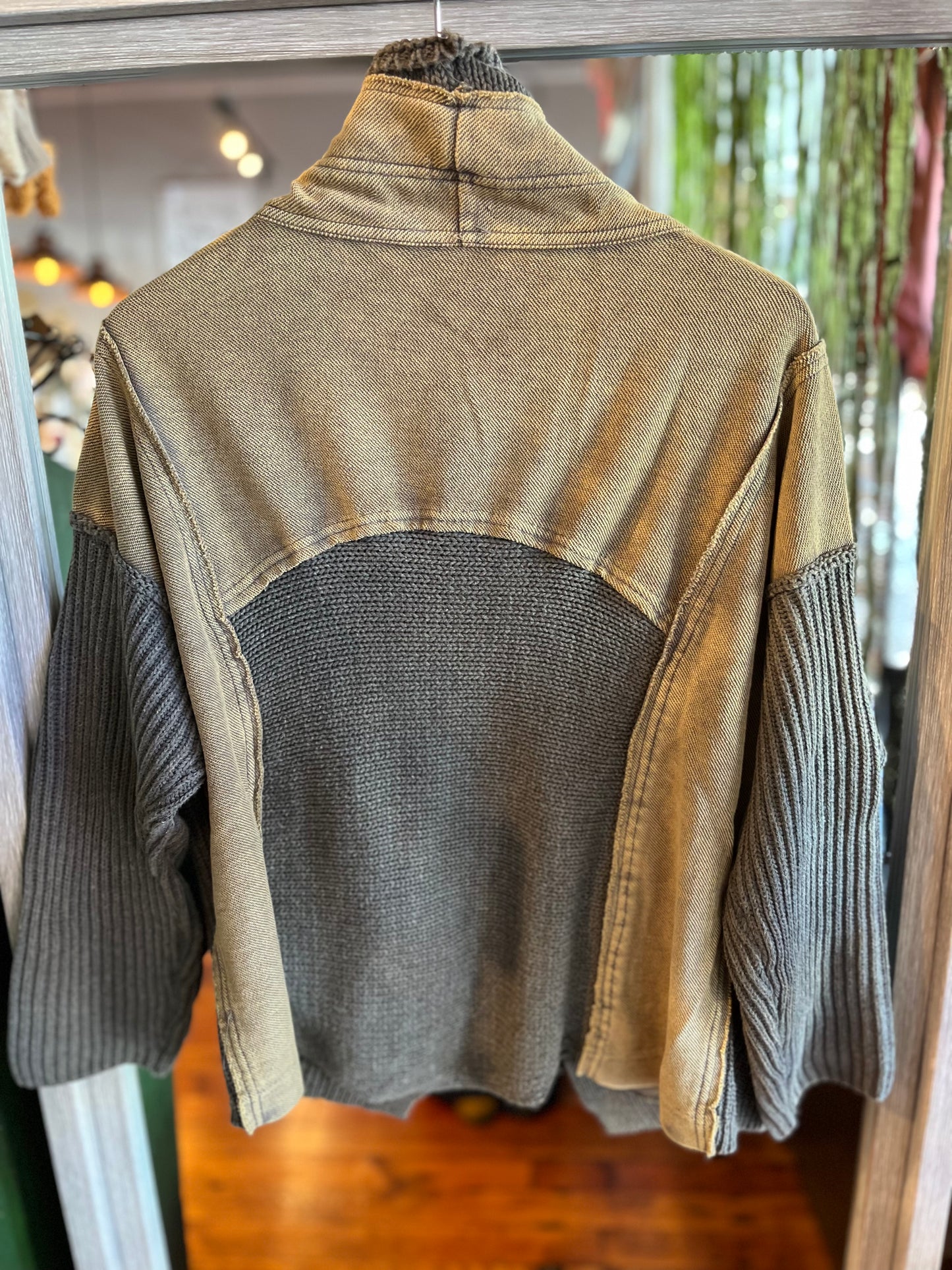 Western Washed Sweater- Grey