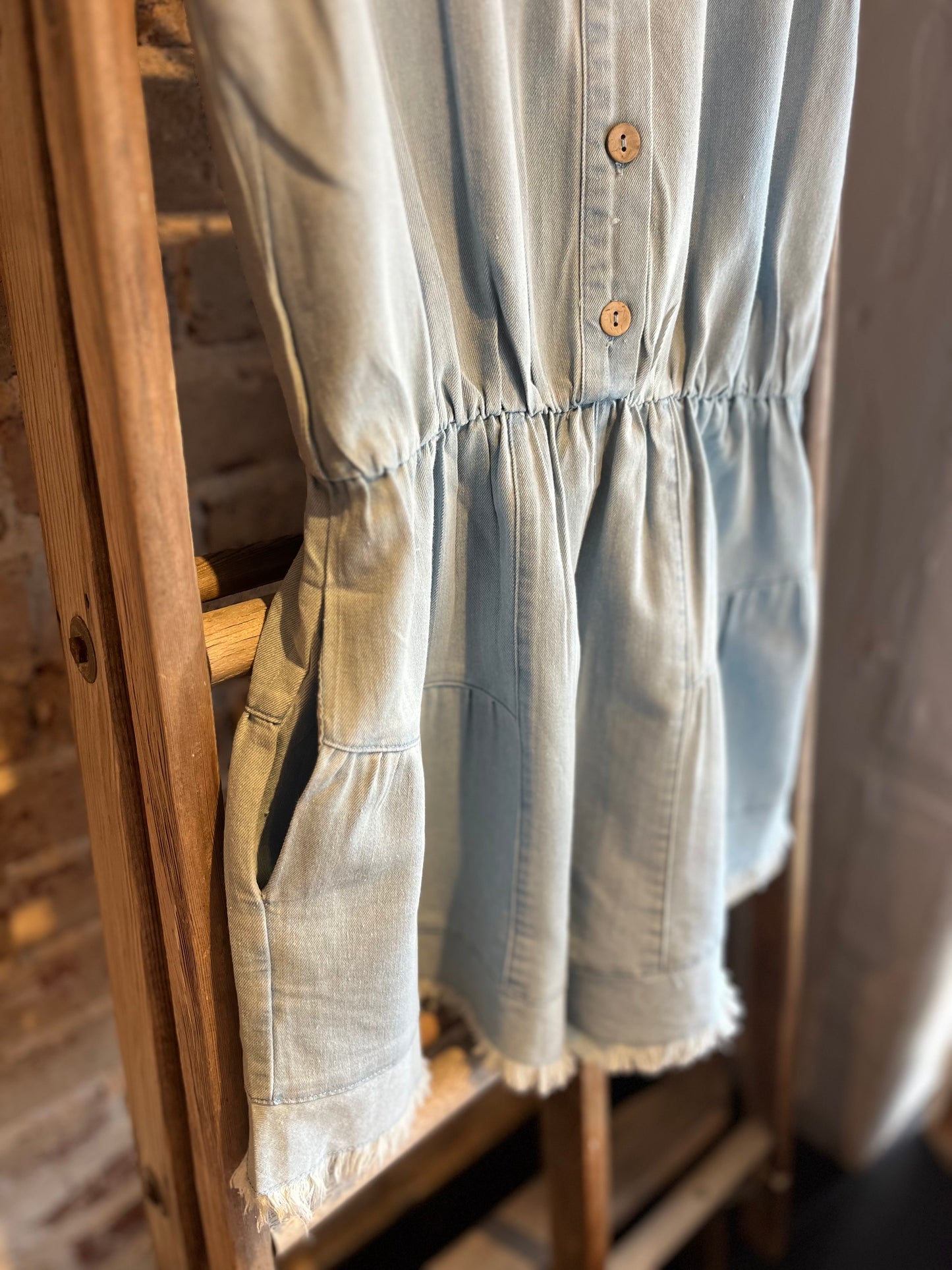 Washed Denim Romper