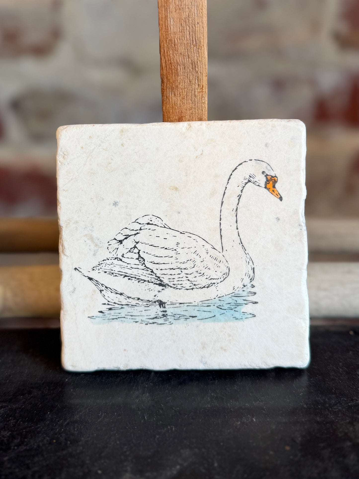 Vintage Swan Marble Coaster