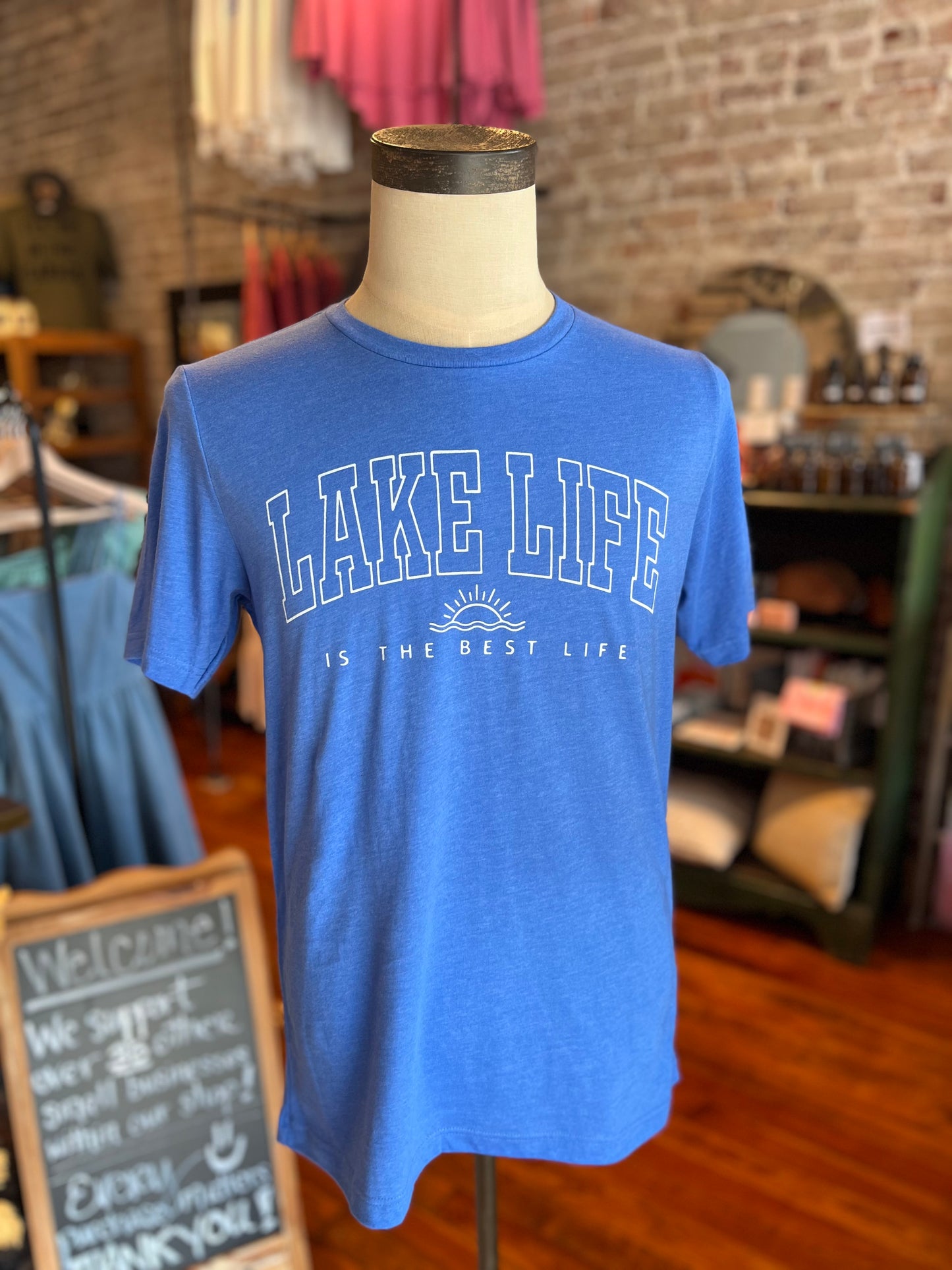 Lake Life is the Best Life Tee- Blue