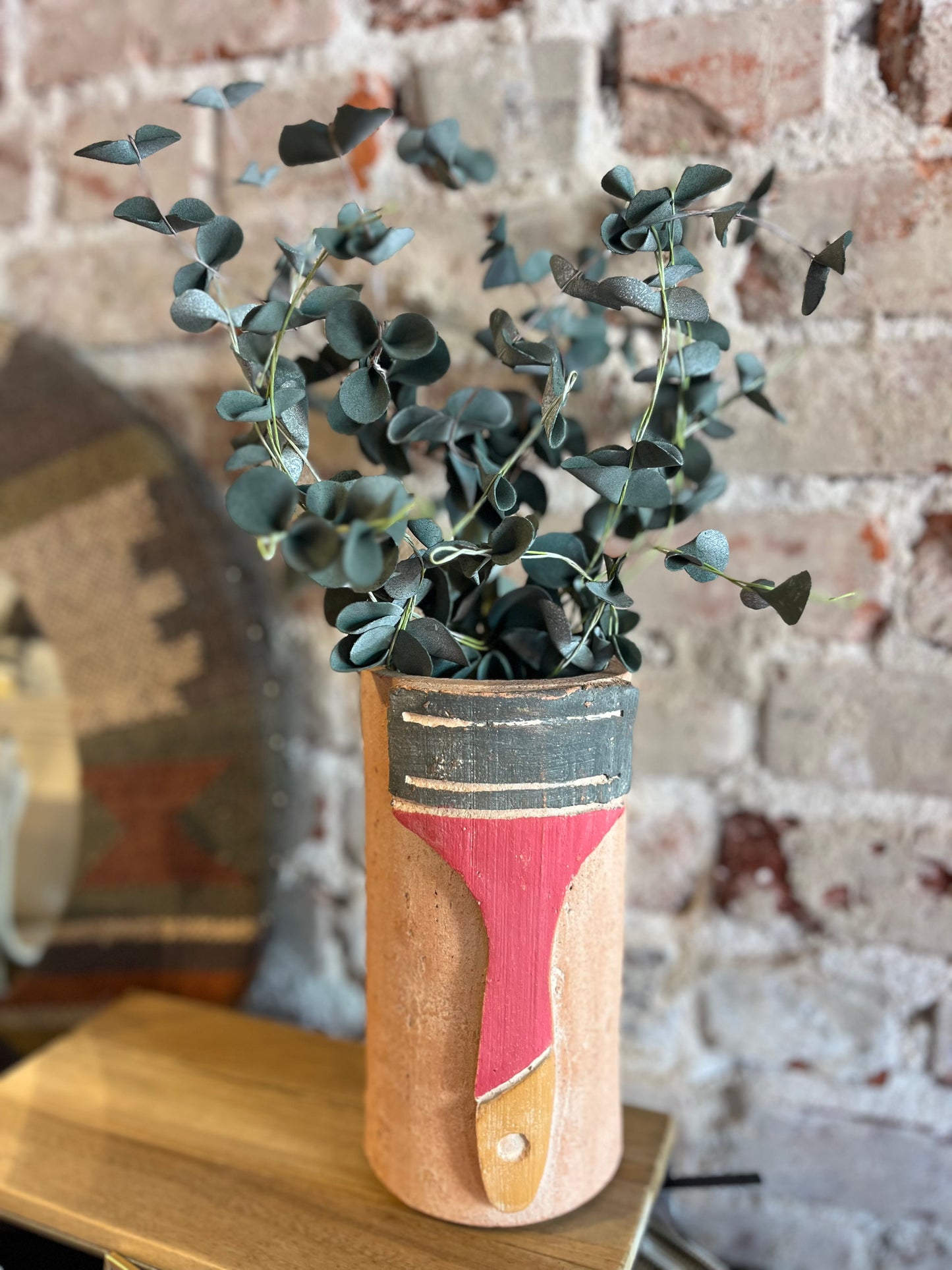 Paintbrush Clay Vase