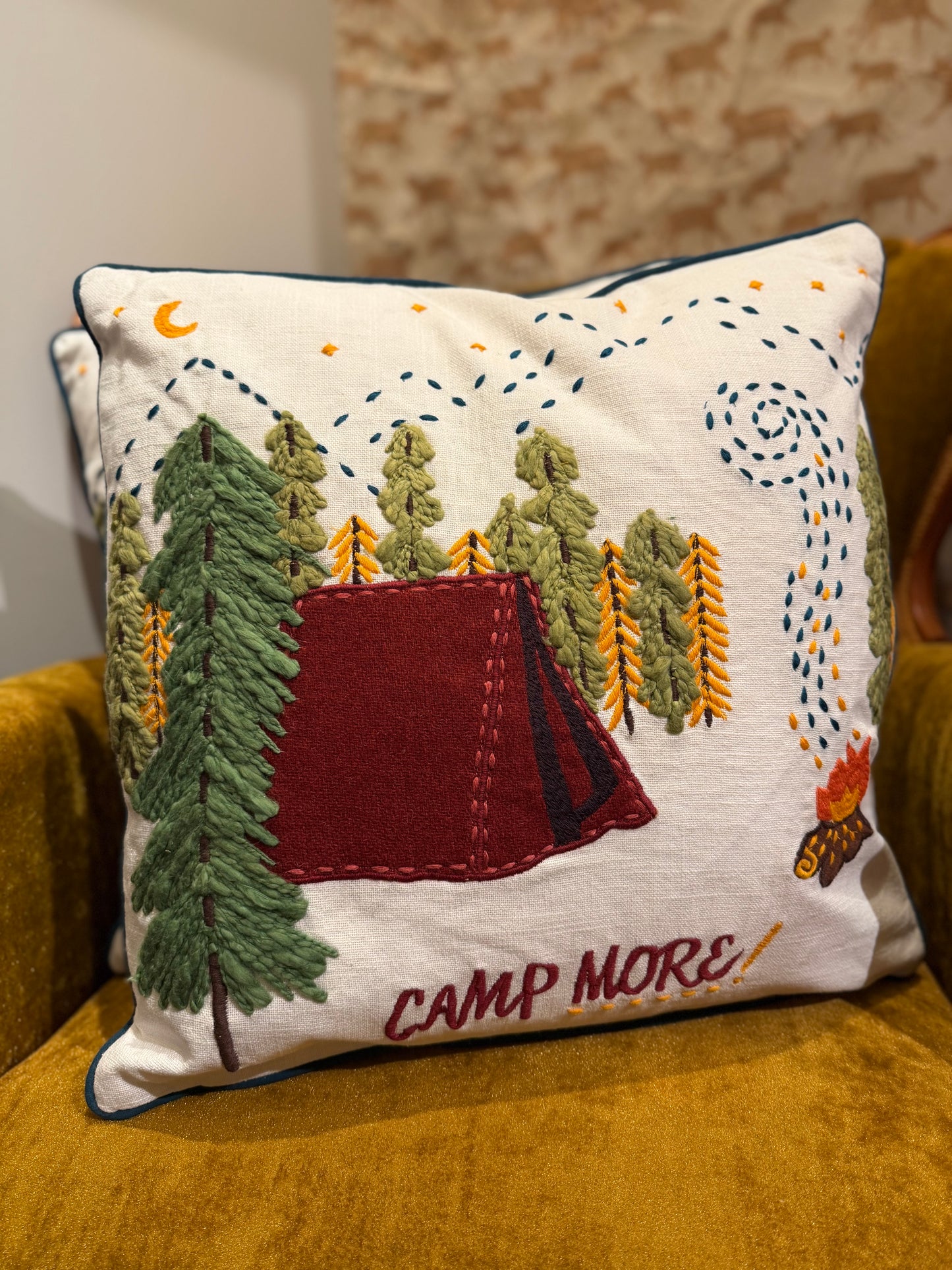 Camp More Throw Pillow