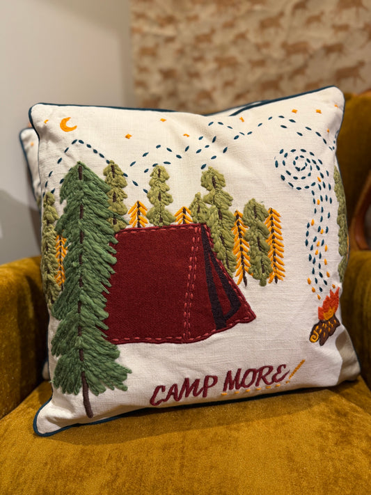 Camp More Throw Pillow