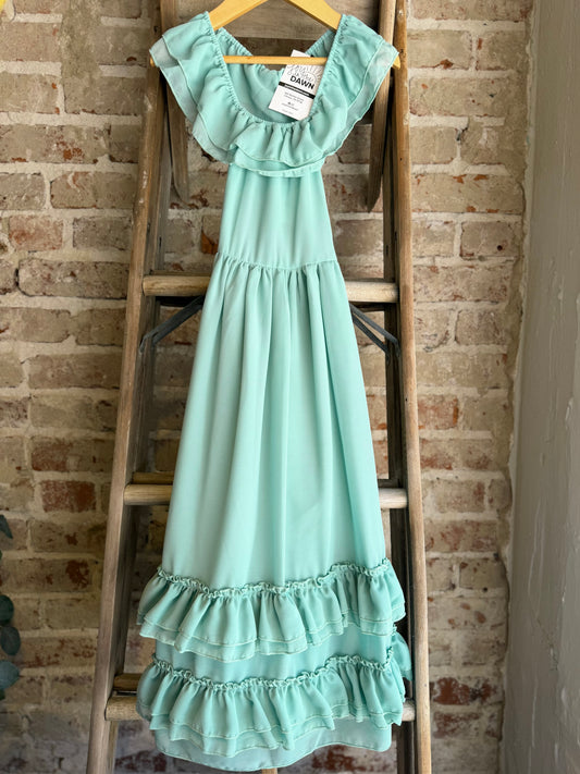 Mint Ruffle Back Dress - Toddler/Kids