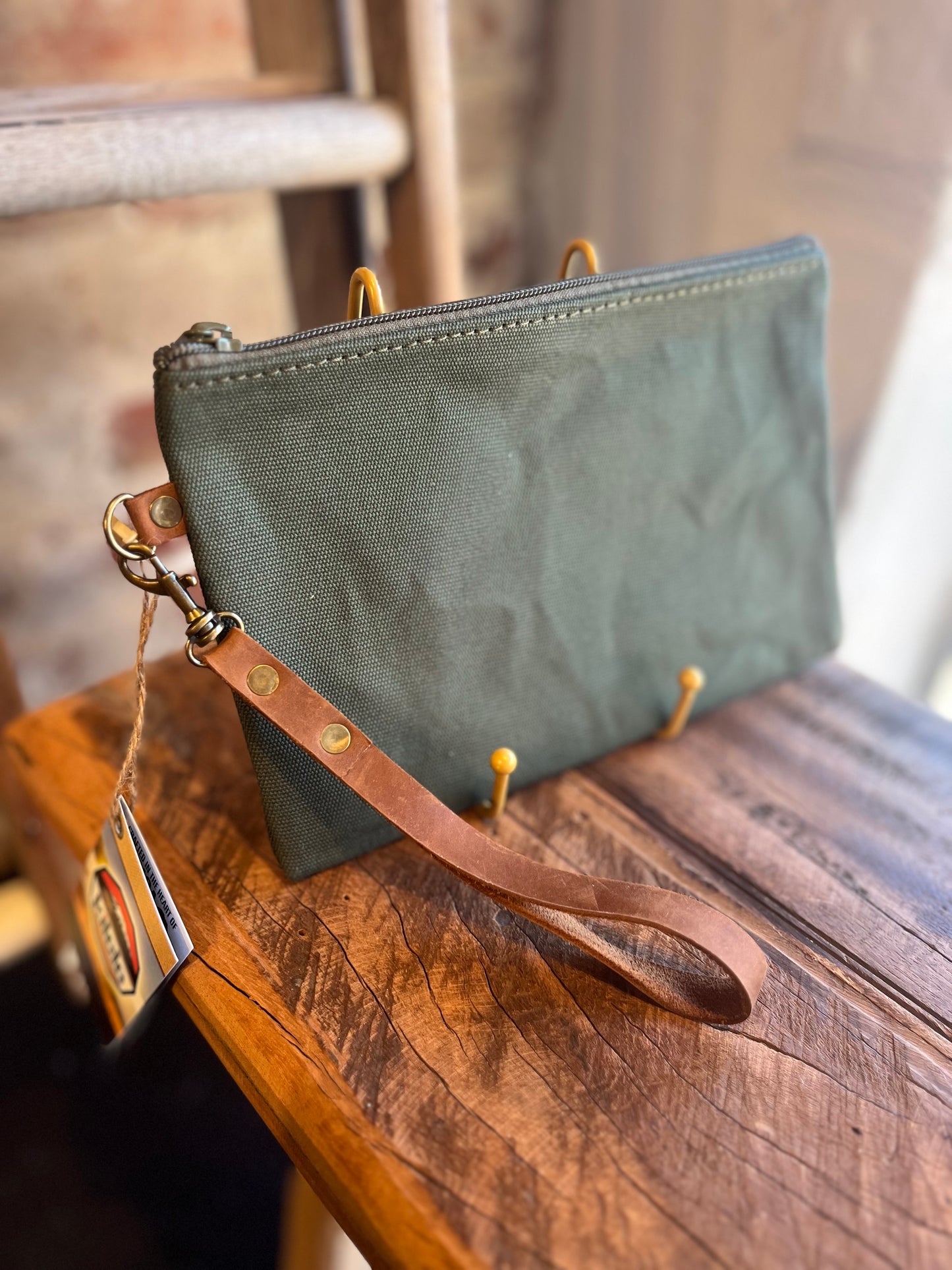 Green Canvas Clutch