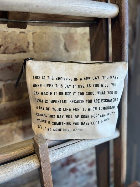 This is the Beginning Canvas Zip Bag