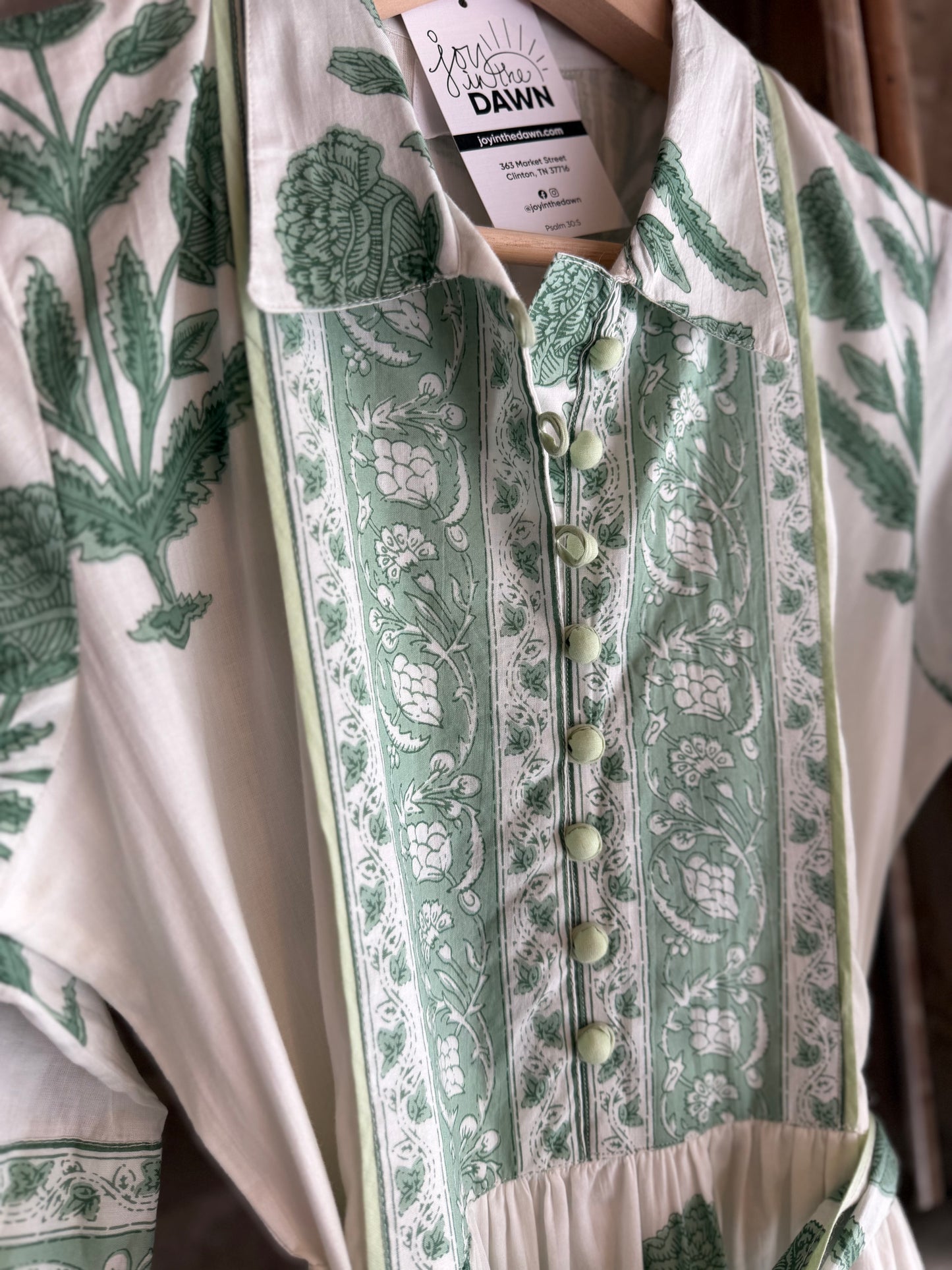 The Frieda Sage Dress- HandDyed/Printed