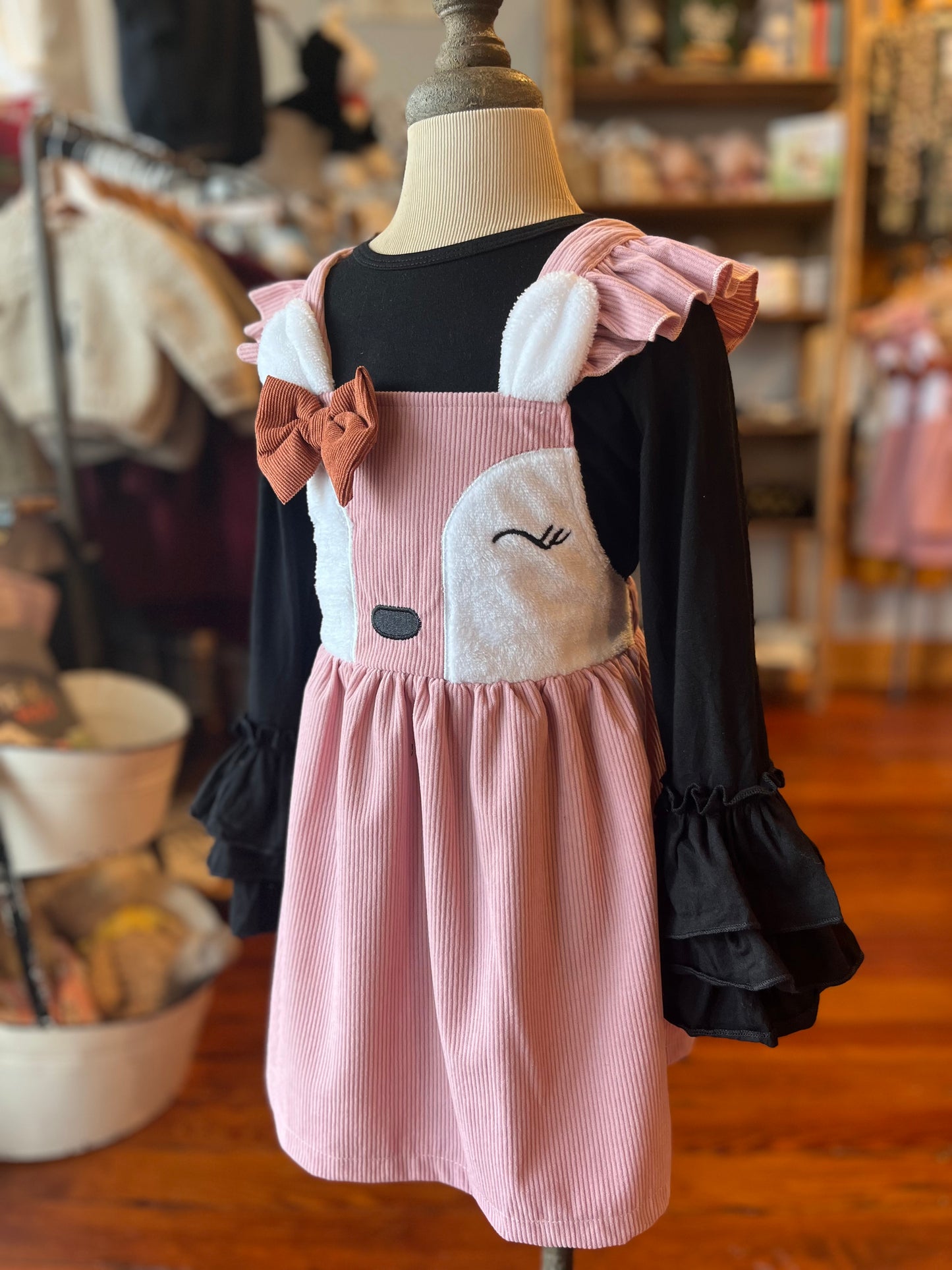 Pink Corduroy Deer Jumper- Toddler/Youth