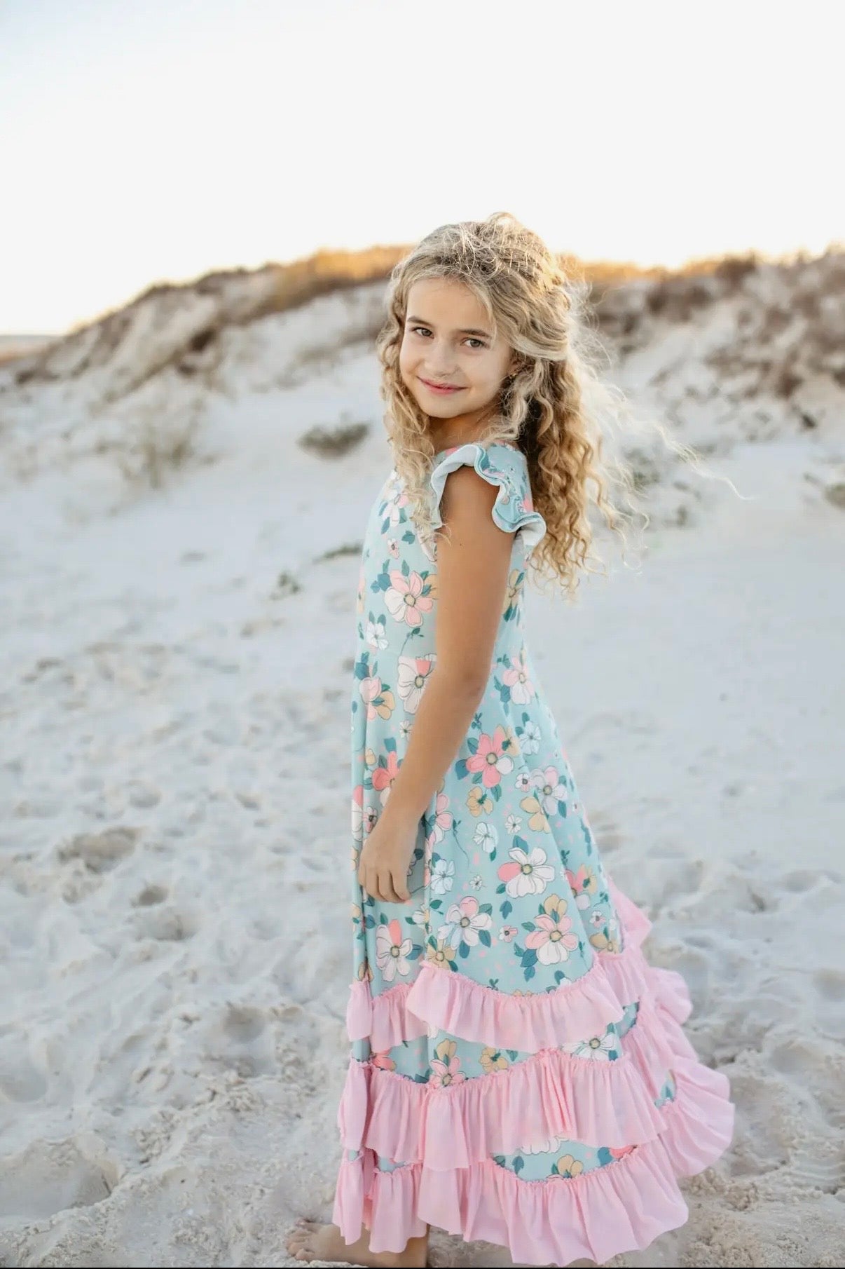 Bella Mint Floral Dress - Toddler/Kids