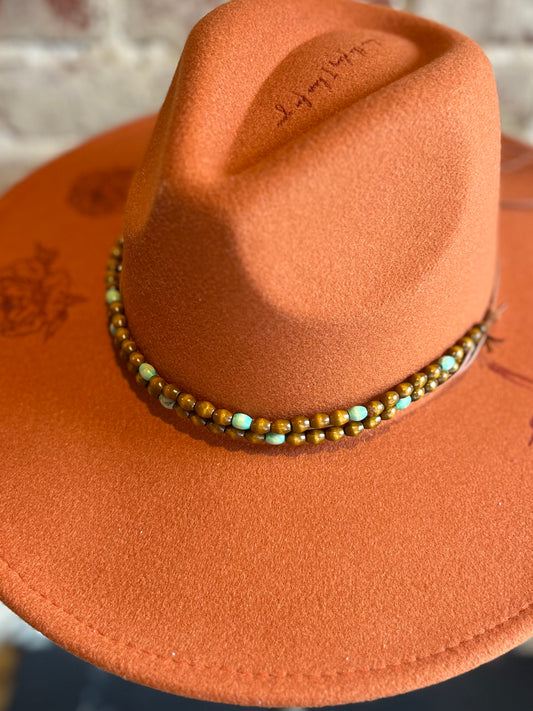 Wood and Jade Hat Band