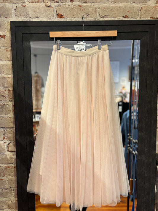 Tulle Midi Skirt- Shell