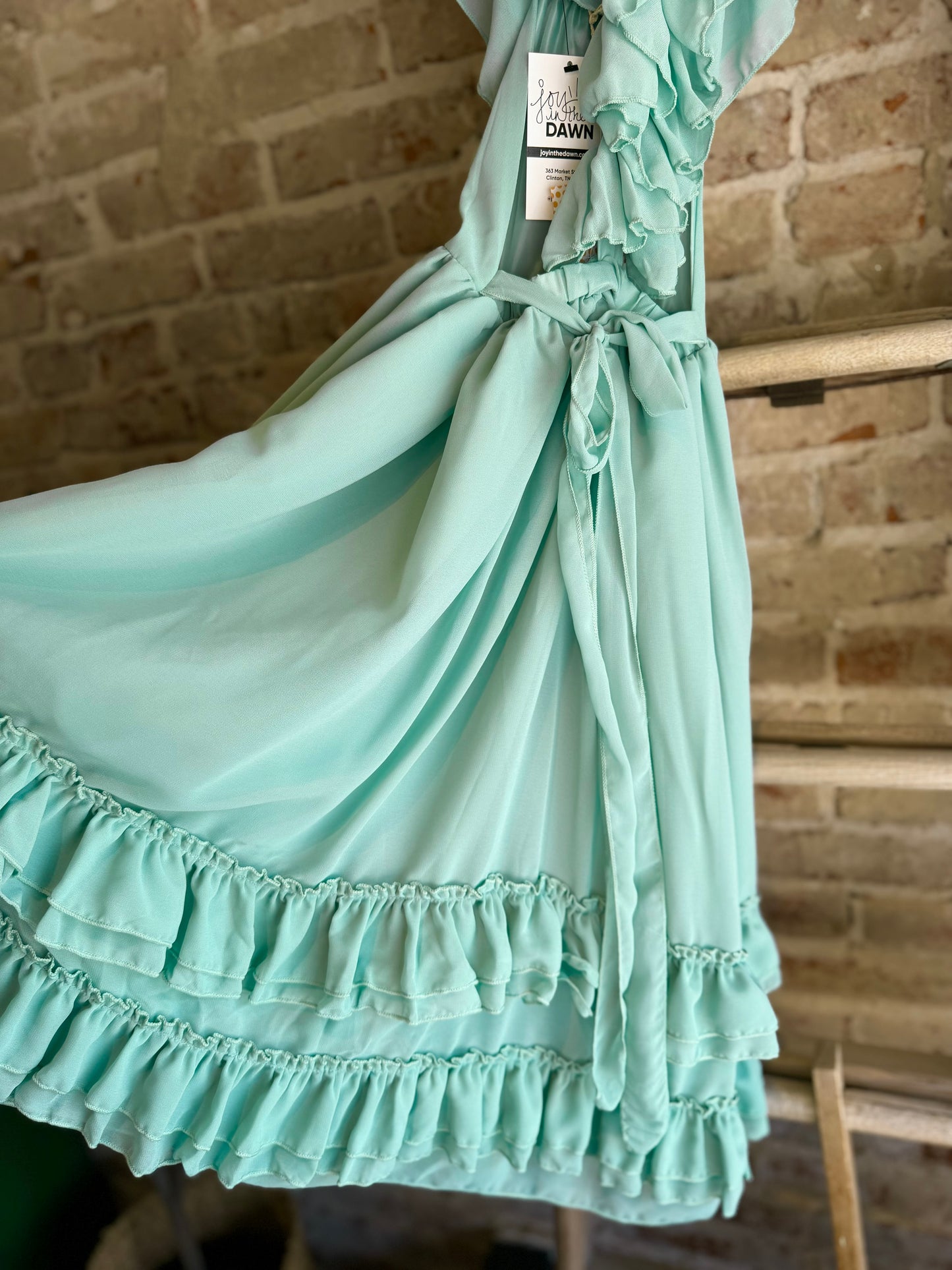 Mint Ruffle Back Dress - Toddler/Kids