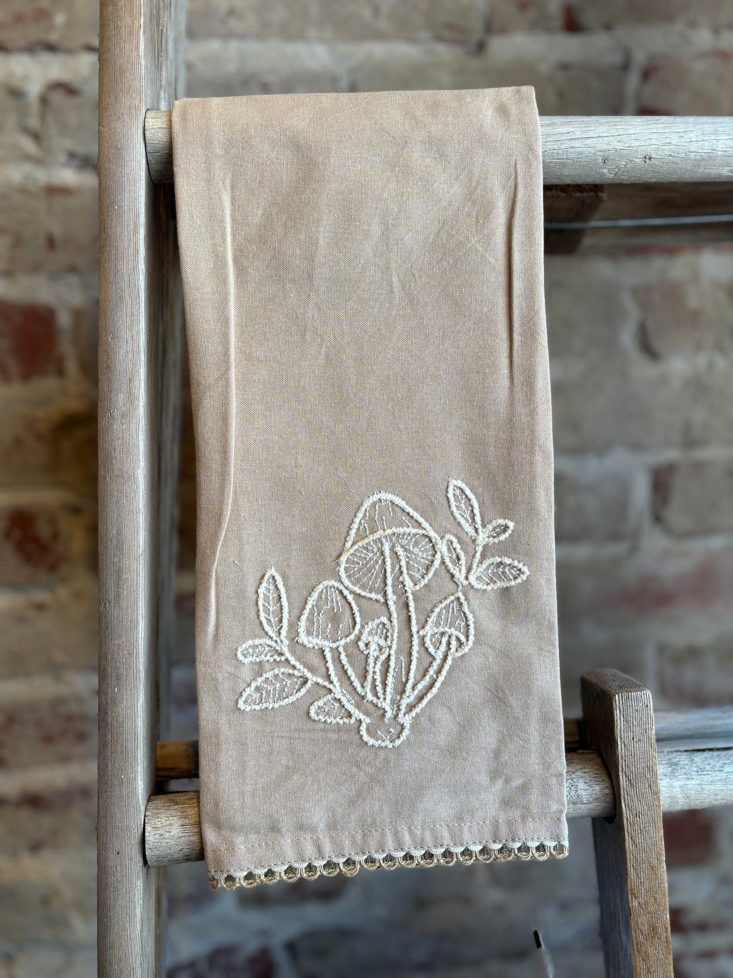 Mushroom Tea Towel - Clay