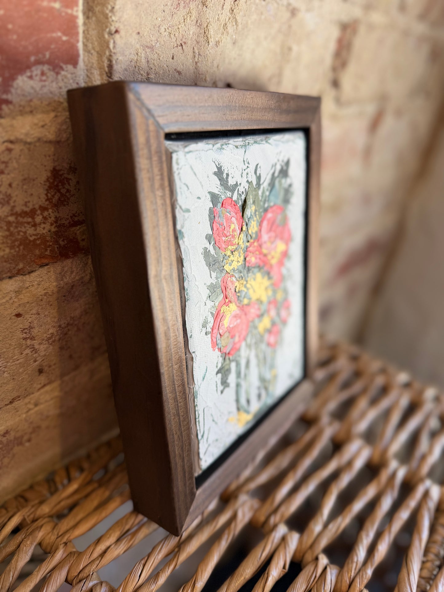 Framed Joyful Pinks Canvas - Handpainted