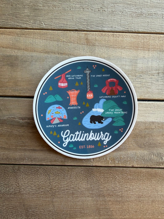Gatlinburg, TN Circle Sticker