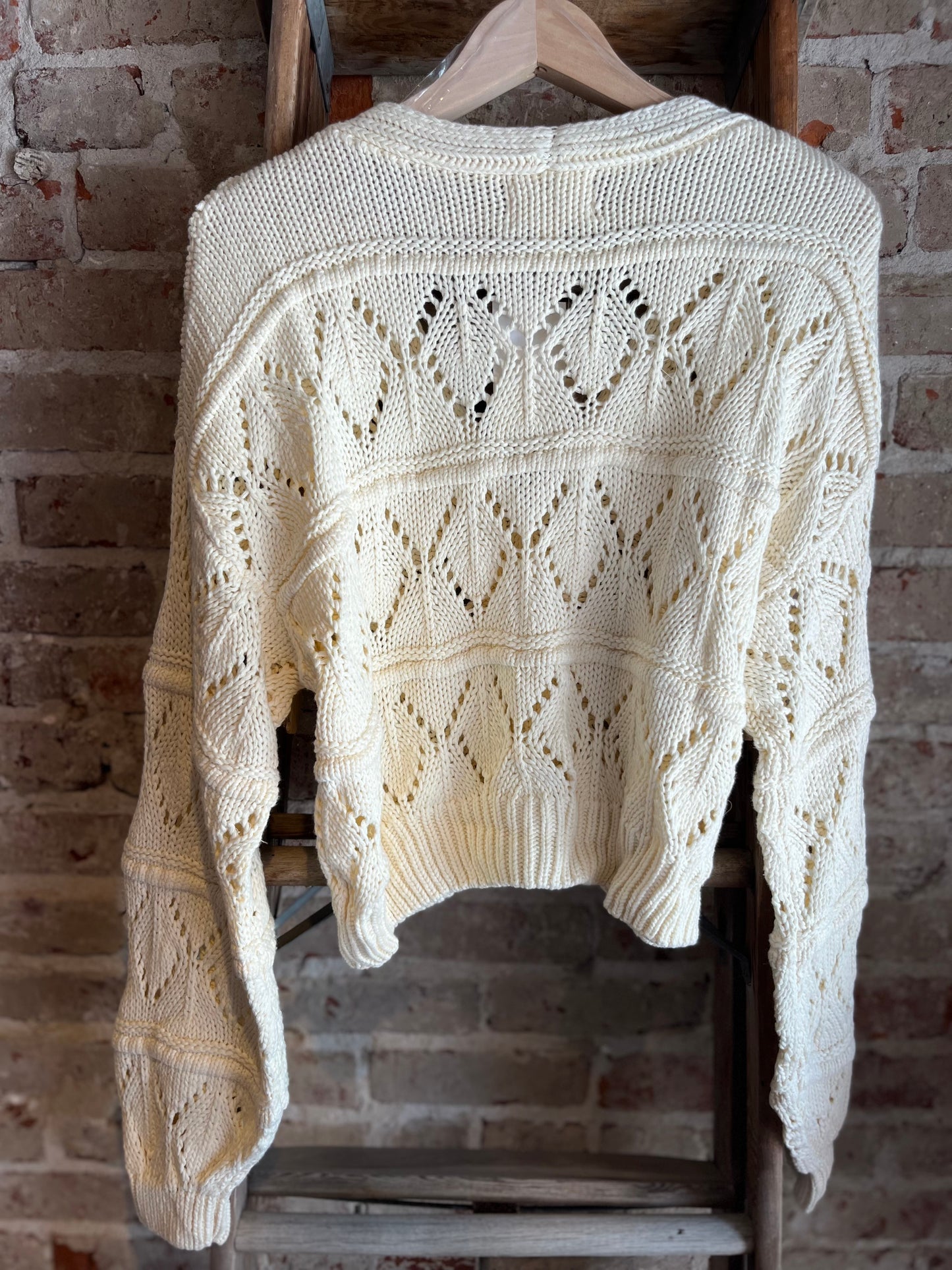 Cream Mineral Washed Cardigan