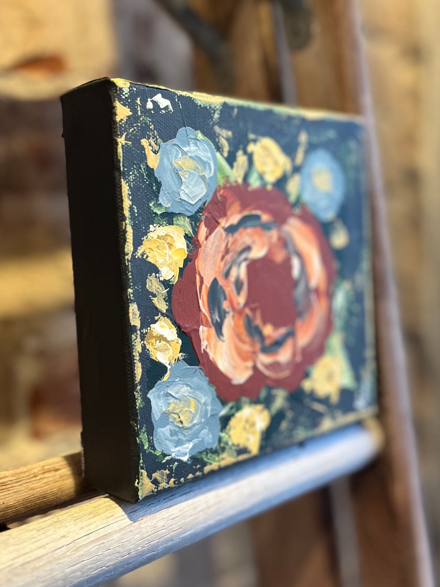 Rusty Rose Canvas - Handpainted
