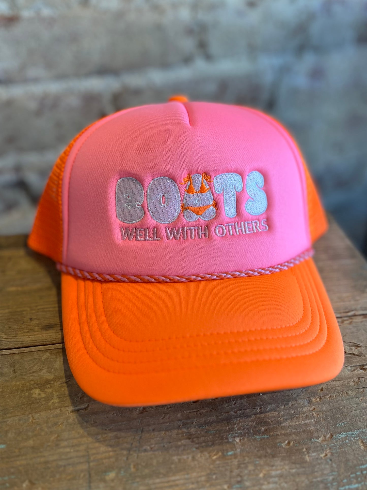 Boats Well With Others Foam Trucker Hat - Pink
