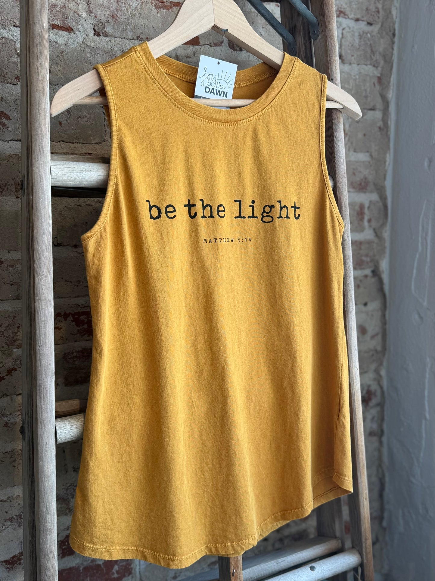 Be the Light Tank Top - Mustard Yellow