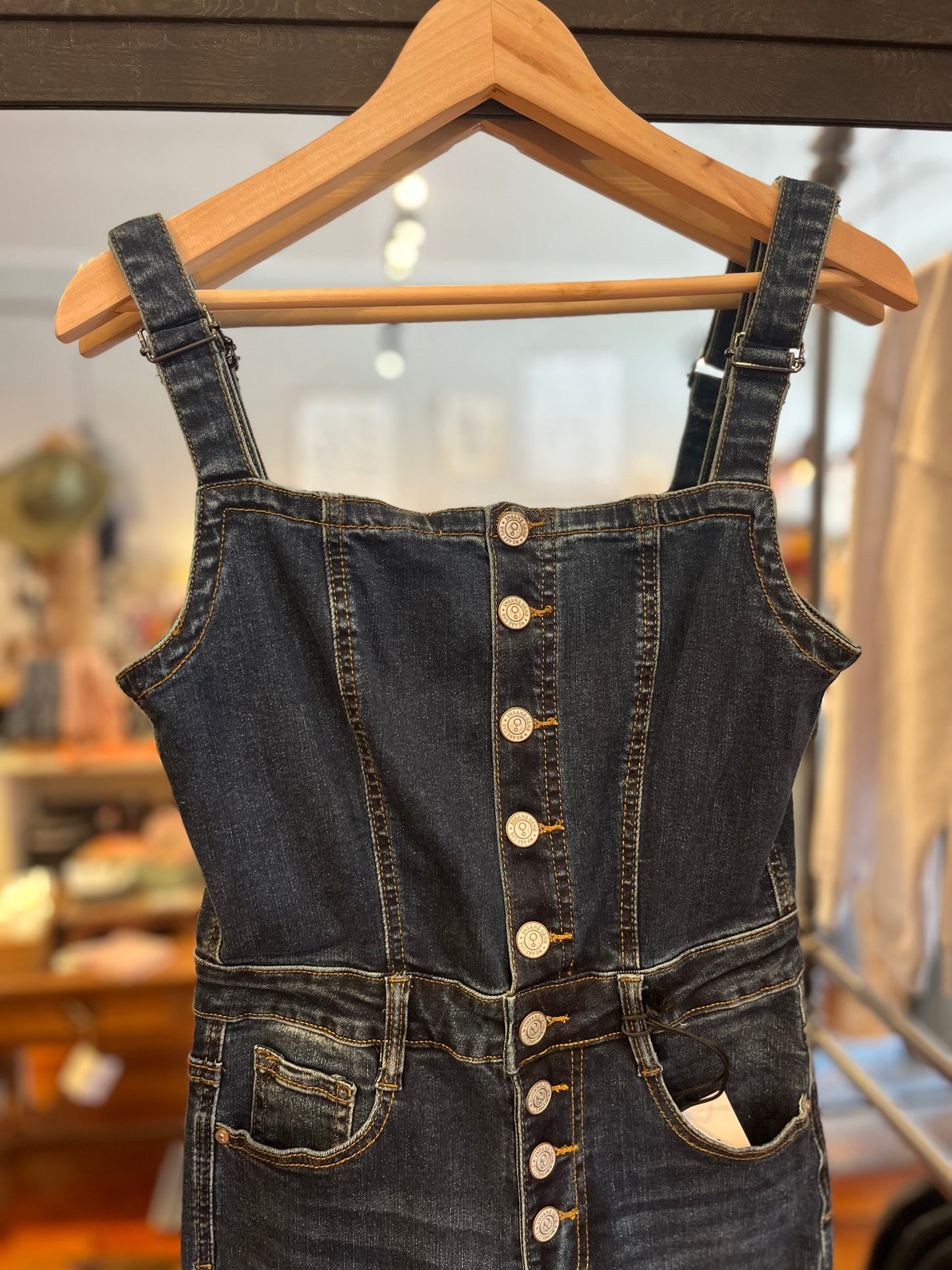 Button Up Flare Leg Jumpsuit - Dark