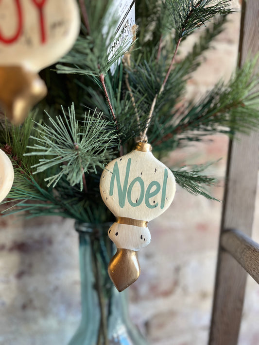 Paper Mache Ornaments- Noel