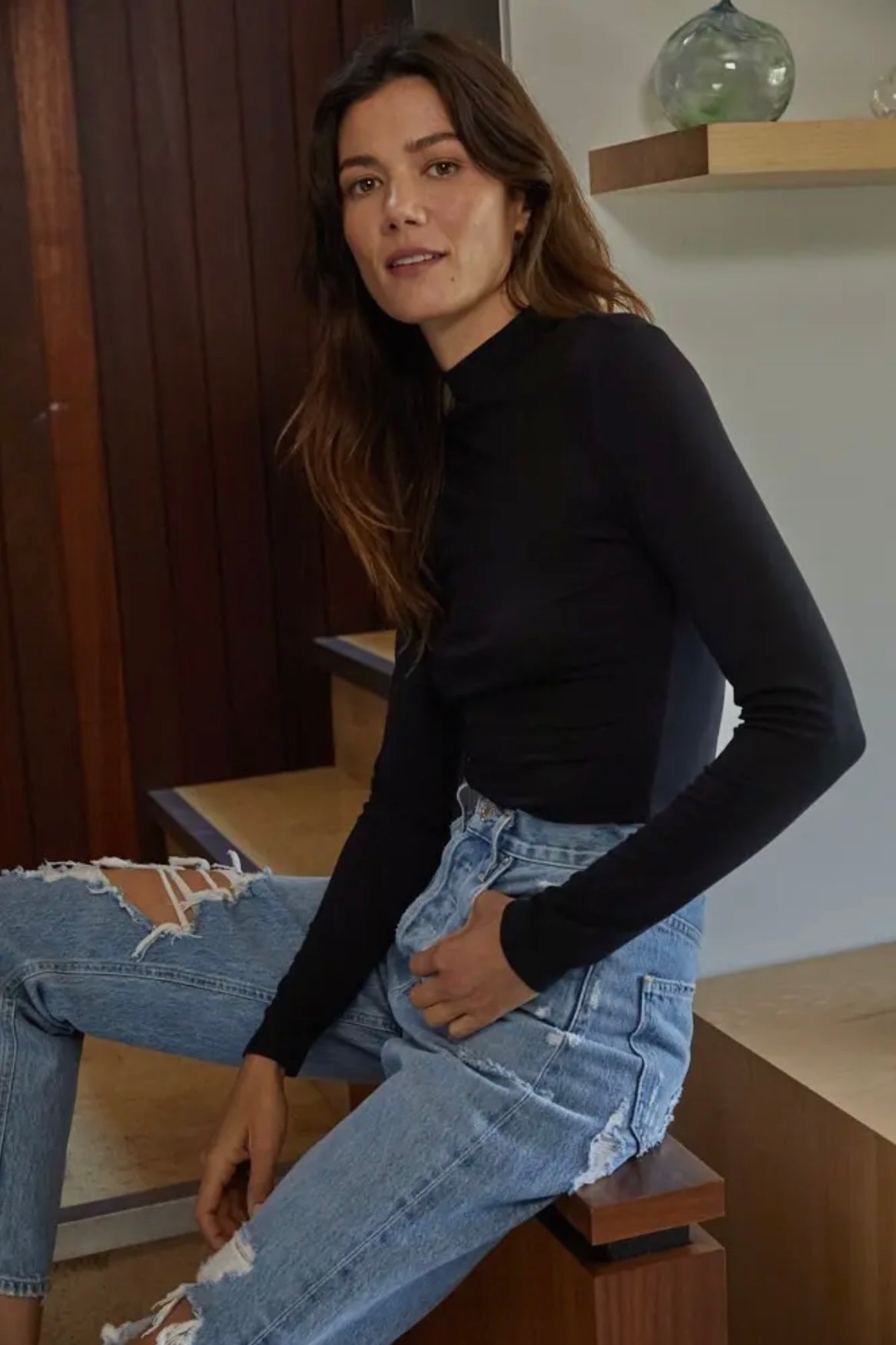 Layering Turtleneck Top- Black