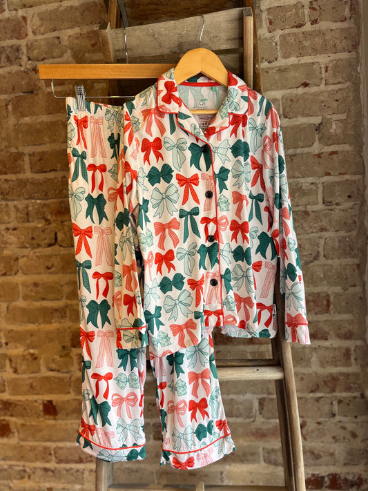 Christmas Bows Pajamas- Toddler/Youth