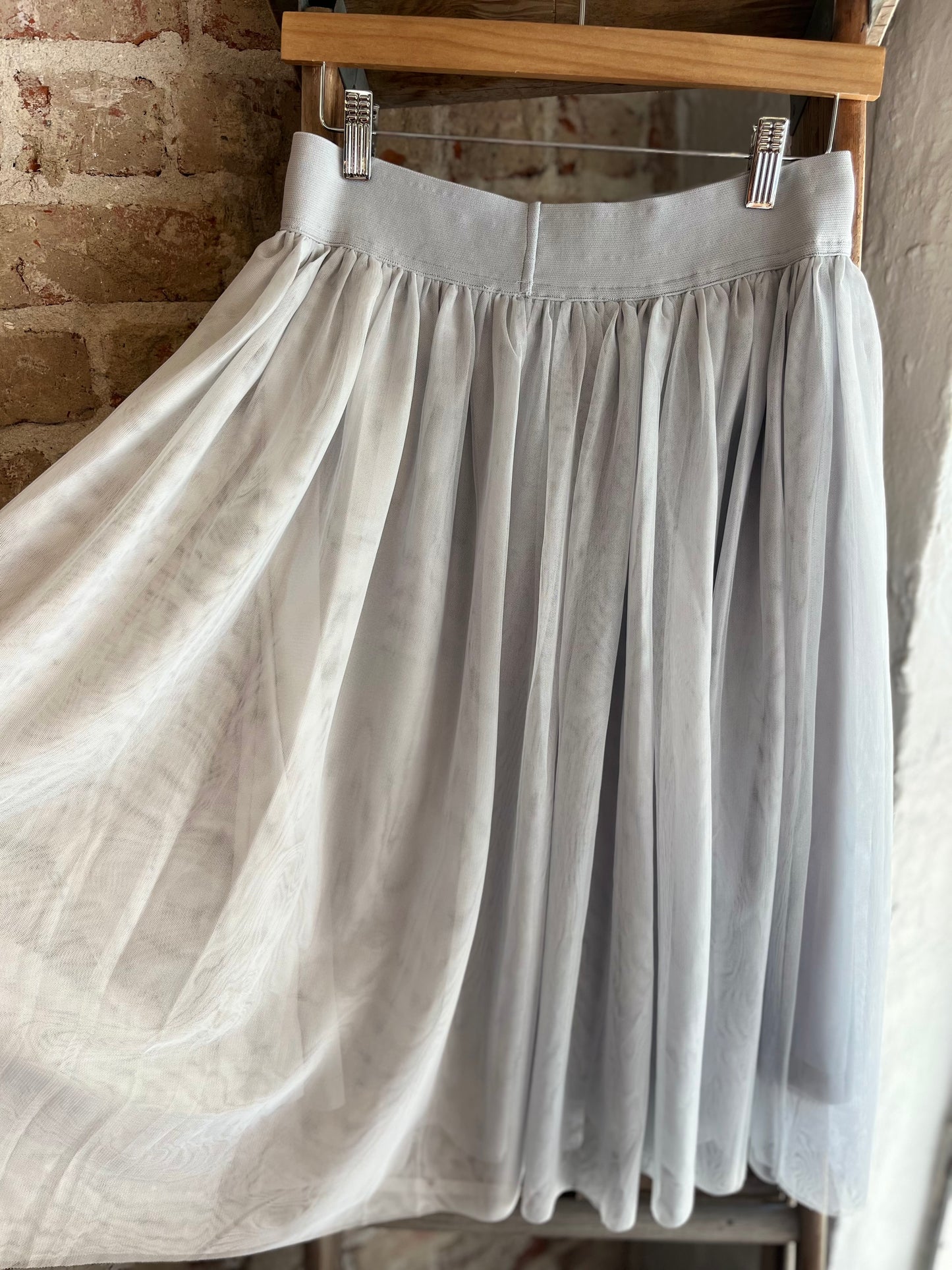 Layered Tulle Skirt- Pearl Blue