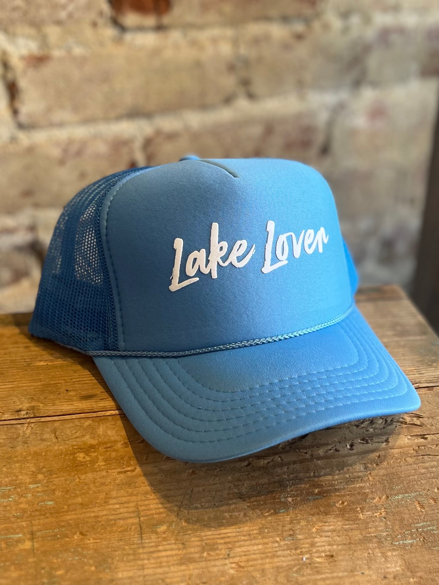 Lake Lover Foam Trucker Hat- Blue