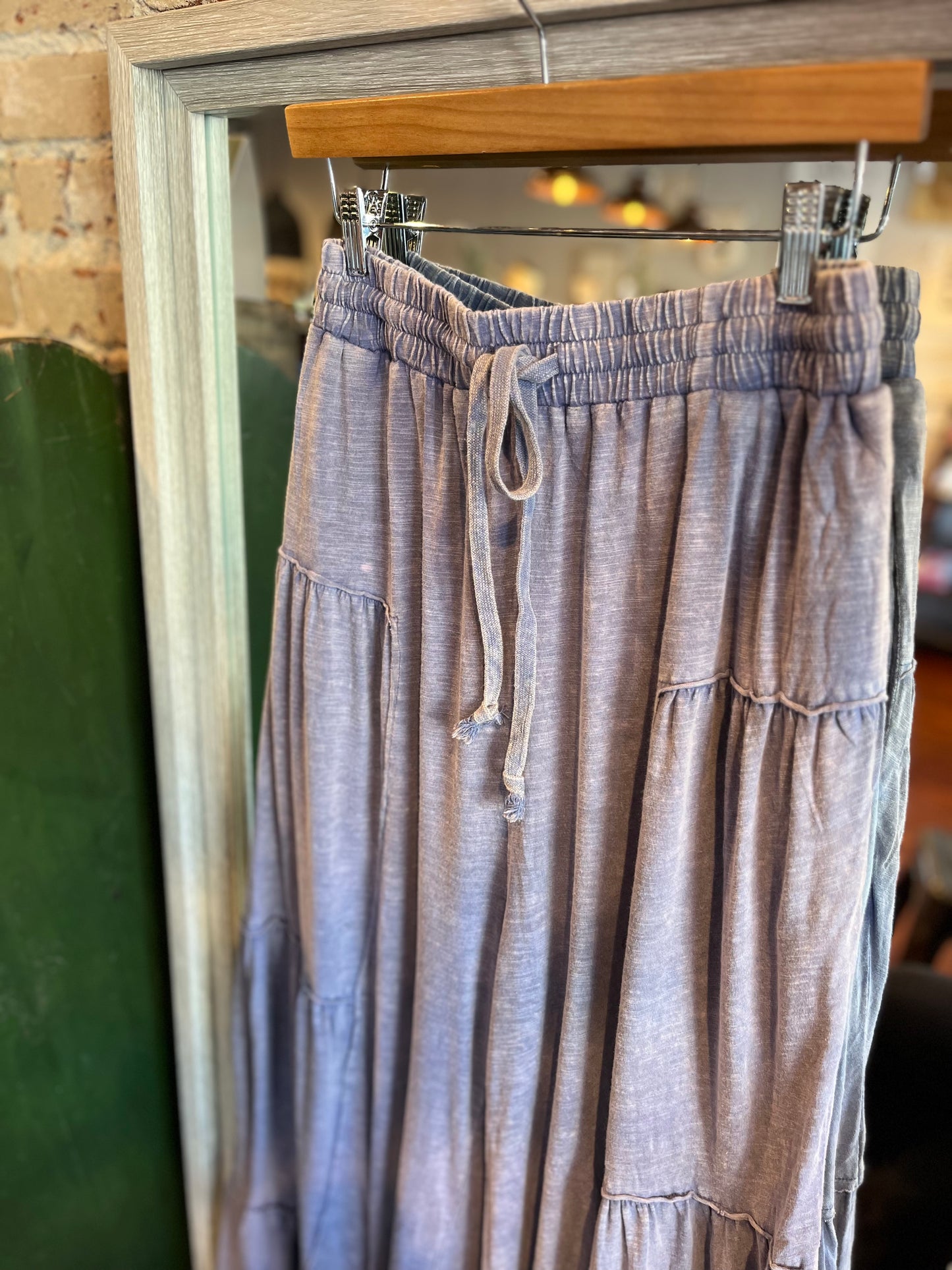 Mineral Washed Wide Leg Pants