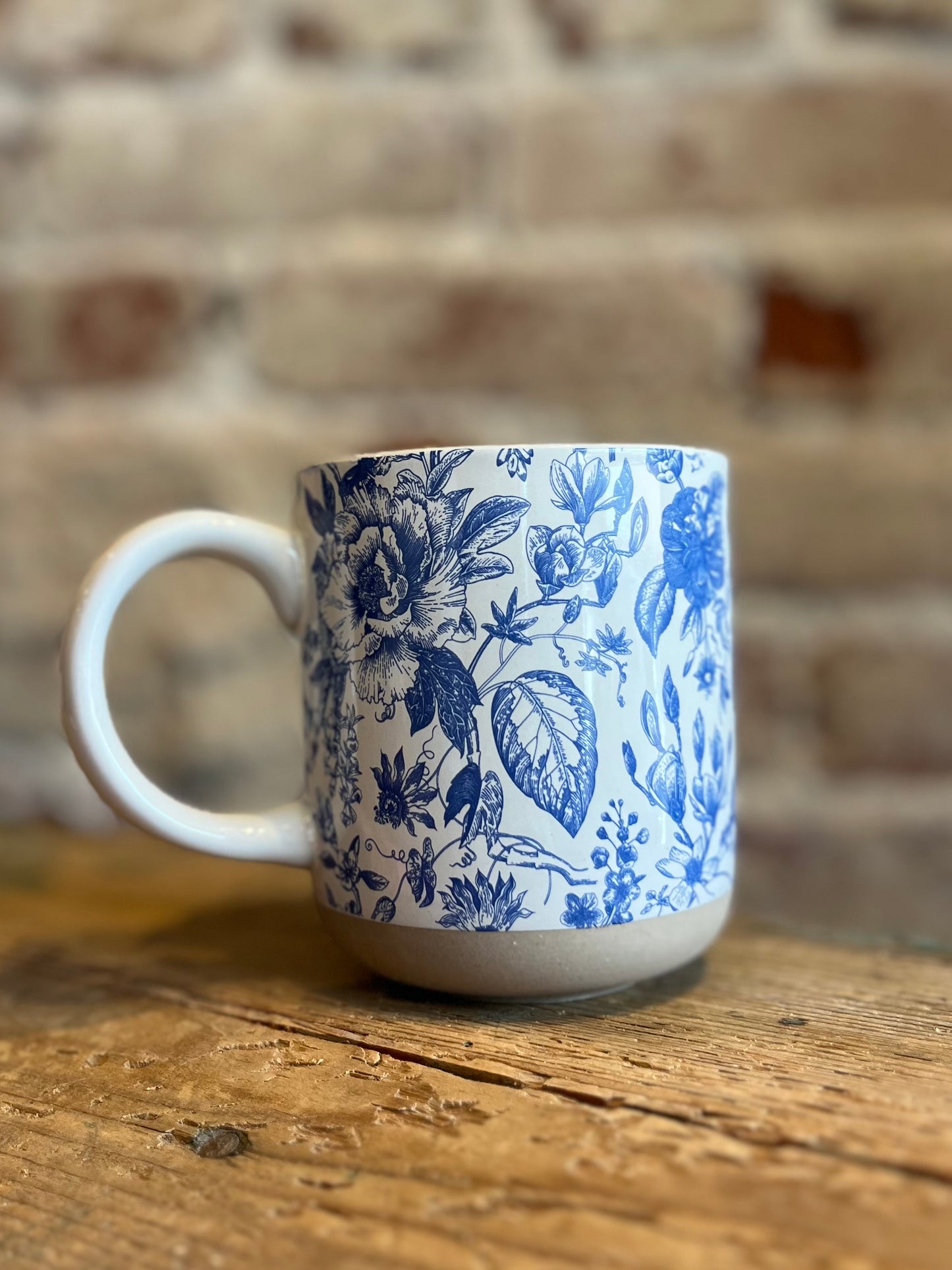 Blue & White Floral Mug
