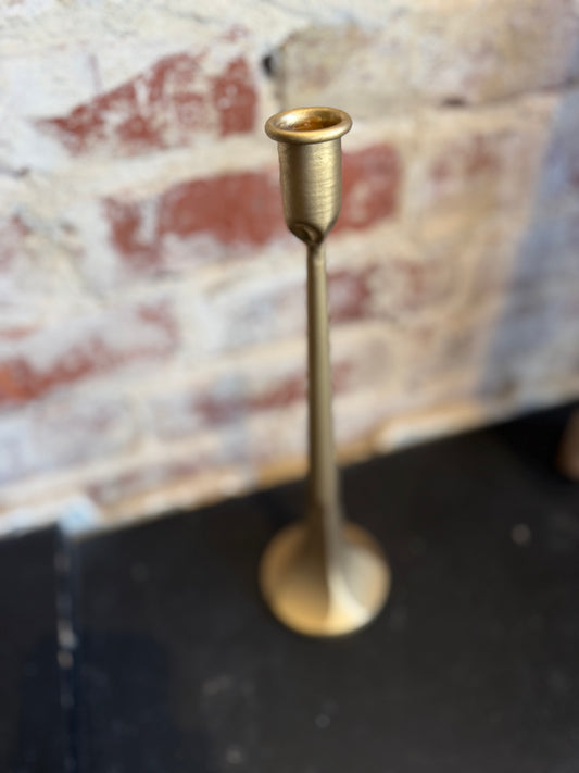 Gold Cast Iron Taper Candle Holder - Small