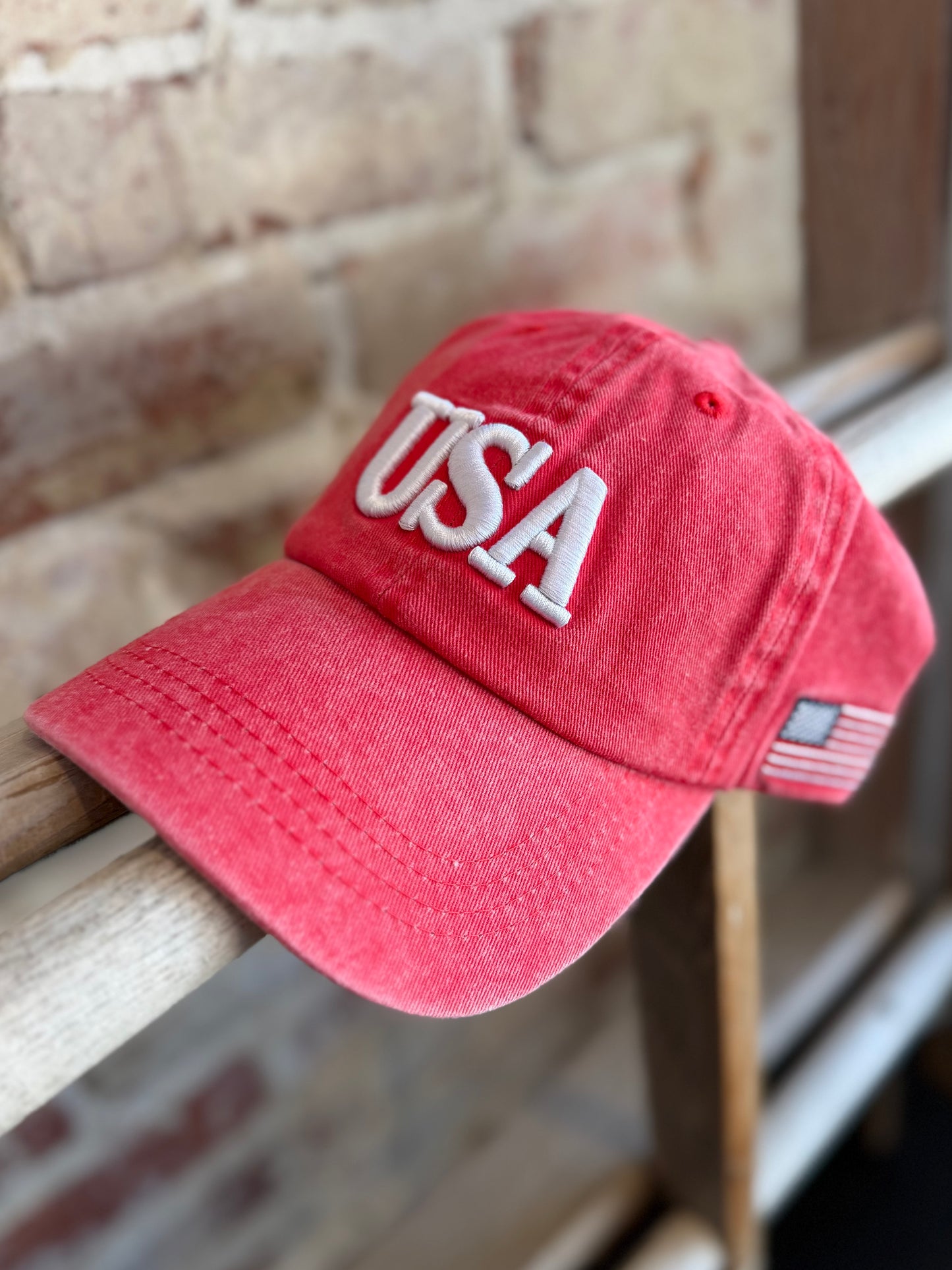 USA Baseball Hat - Red