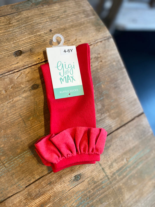 Red Ruffle Sock - Toddler/Youth