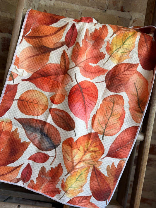 Leaf Pile Double-Sided Hand Towel