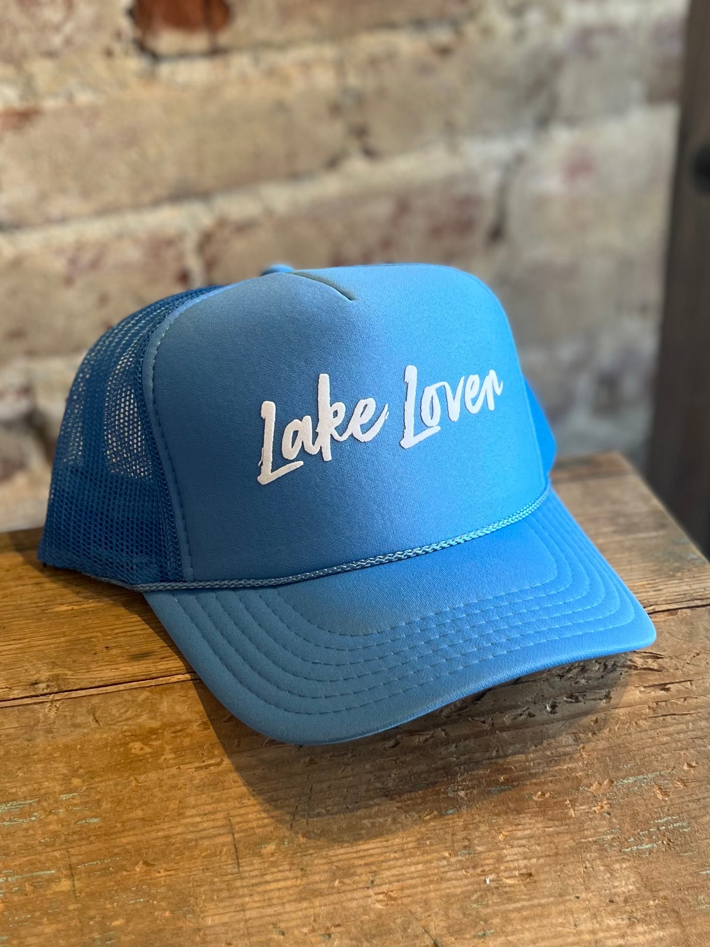 Lake Lover Foam Trucker Hat- Blue