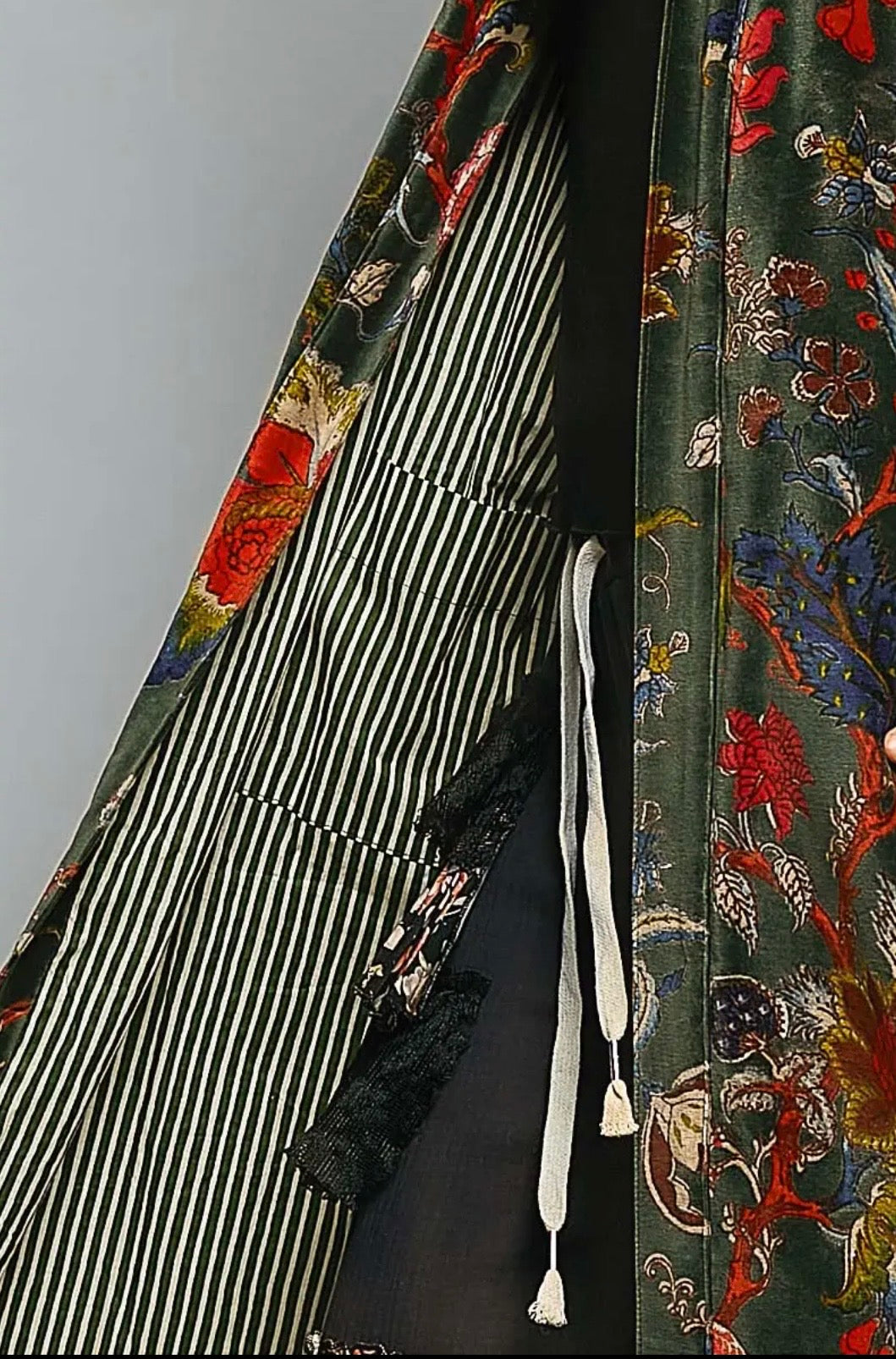 Full Length Tie Belt Kimono -Green