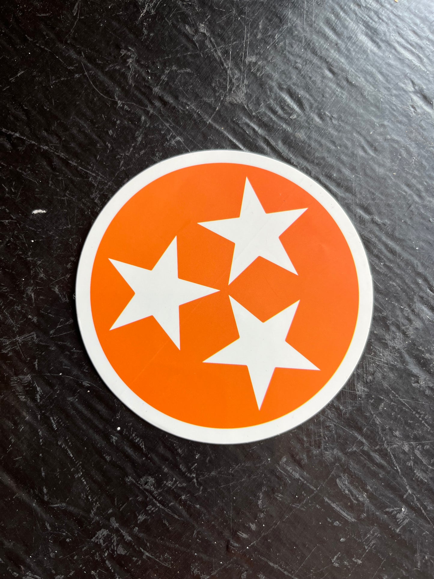 Tri-Star Sticker- Orange/White