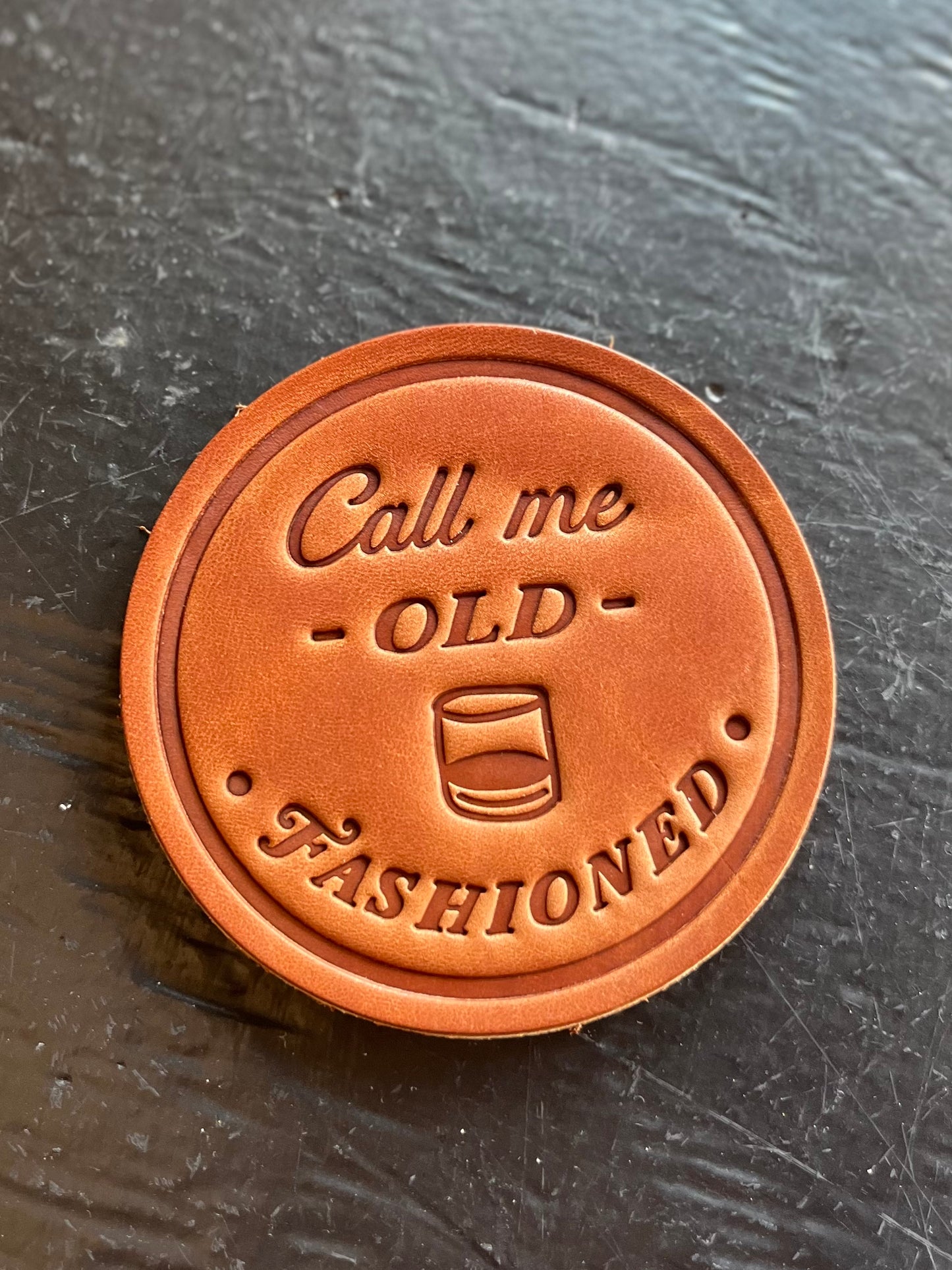 Call Me Old Fashioned Leather Coaster