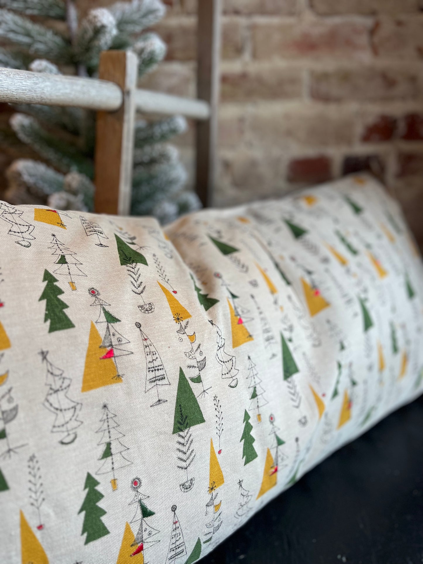 Christmas Tree Chambray Pillow