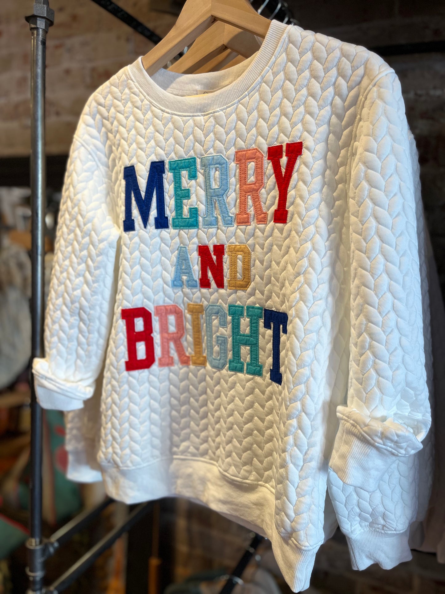 Merry & Bright Quilted Sweatshirt