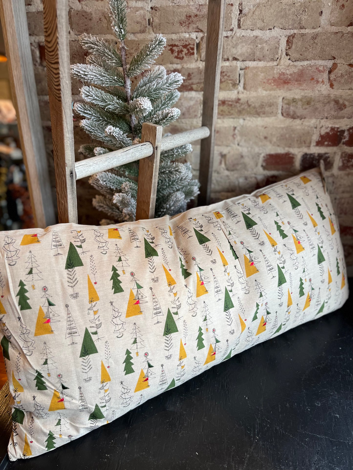 Christmas Tree Chambray Pillow