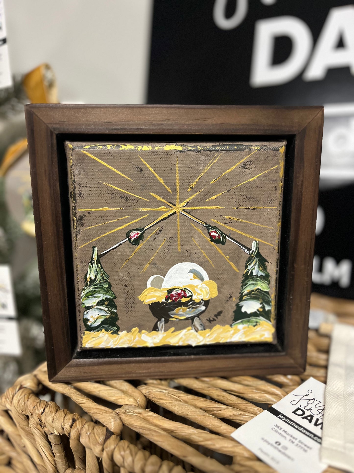 Framed Manger Canvas Medium- Handmade
