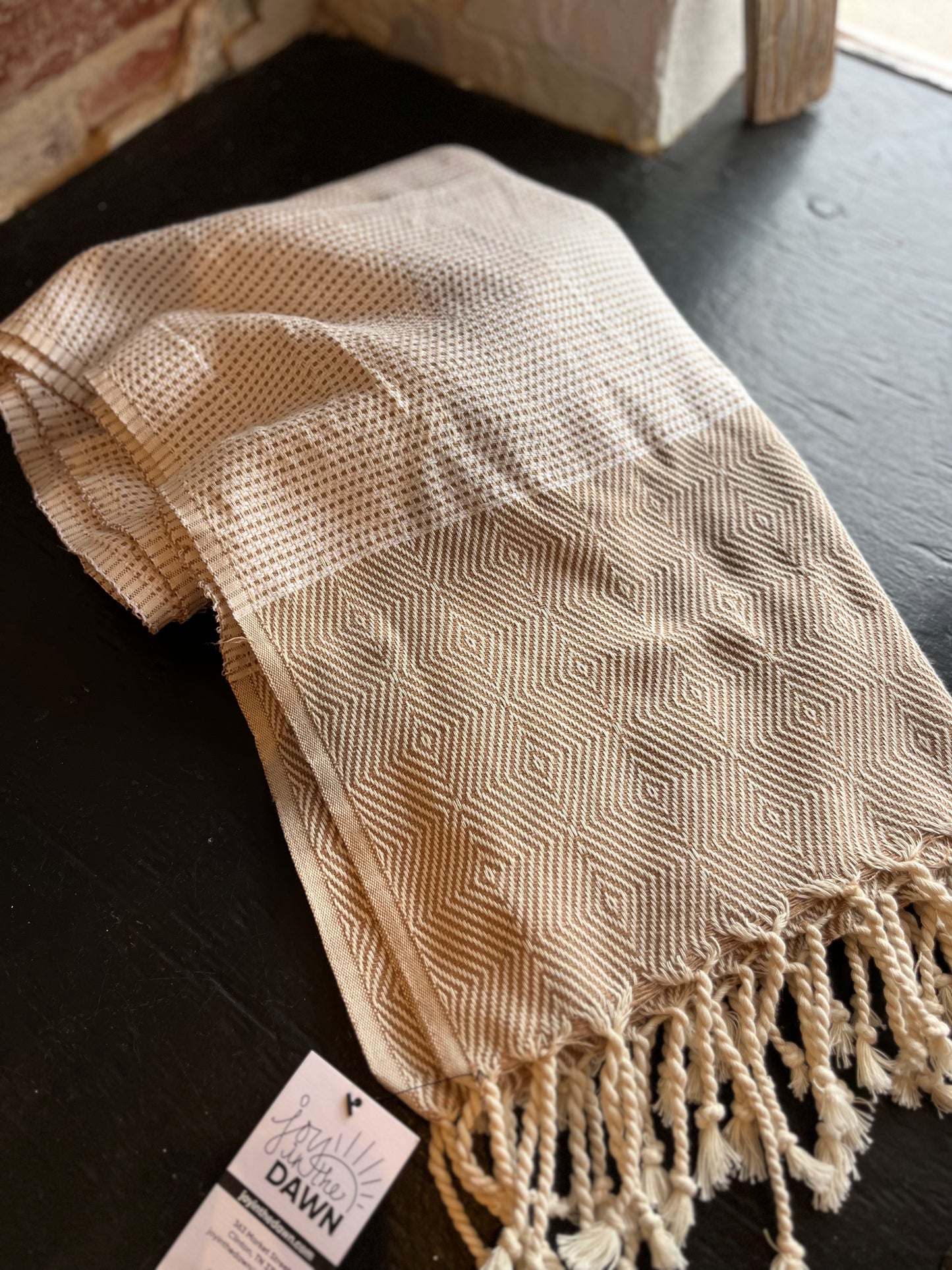 Turkish Towel Scarf Blanket- Beige